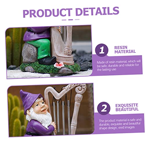 Happyyami Gnome Garden Decor Statue Solar Gnomes for Outdoor Unique Ornament for Yard