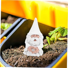 Happyyami Adorable Garden Gnome Statue Small Dwarf Figurine for Outdoor Decoration Hand-painted Resin Craft for Lawn Patio and Decor