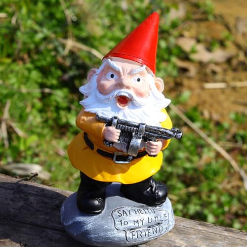 MOOCOCO Funny Garden Gnome Statue, Naughty Gnomes Statues Figurines for Outdoor Lawn & Yard Home Decorations, Gnomes Figurine Sculpture Resin Ornaments (W03)
