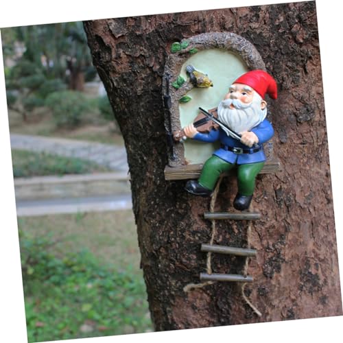 Happyyami Resin Garden Gnome Figurine Cute Gnome Decoration for Garden Lawn and Home Decor for Outdoor and Indoor Use