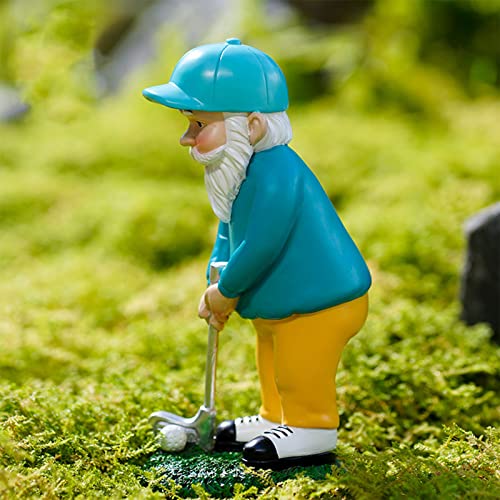 Golfing Gnomes Statue Resin Garden Gnomes Statue Funny Outdoor Gnomes Figurine Patio Yard Spring Decorations