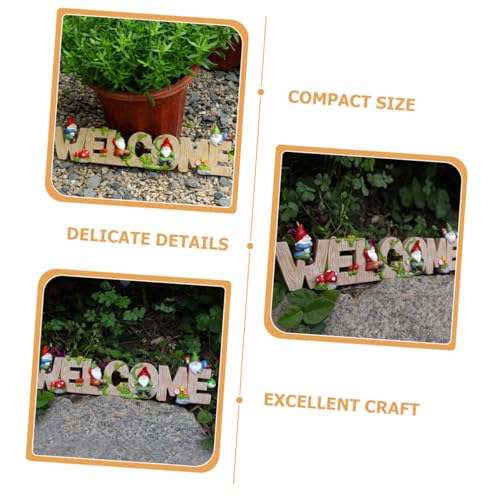 Happyyami Figurine Cute Outdoor Garden Decor for Patio and Lifelike Gnome Statue for Home Decoration and Creative Design for Welcoming Guests