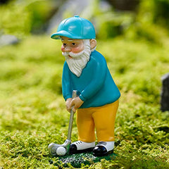 Golfing Gnomes Statue Resin Garden Gnomes Statue Funny Outdoor Gnomes Figurine Patio Yard Spring Decorations