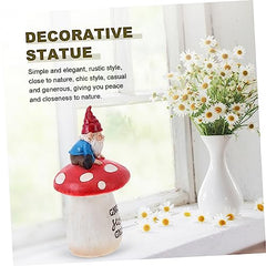 Happyyami Outdoor Gnome Doll Statue Resin Gnome Garden Ornaments Miniature Garden Decor Statue for