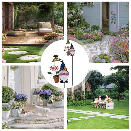 Solar Stake Lights Outdoor, Cartoon Gnome Solar Garden Stakes, Waterproof LED Landscape Lighting, Twinkling Garden Decoration, Winter Christmas Yard Lights, Backyard Walkway Lighting, Decorative Solar