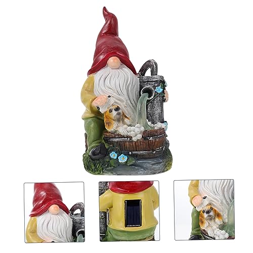 Happyyami 1pc Solar Gnome Light Garden Gnome Ornament Lamp Dog Themed Outdoor Decor for Lawn and Backyard Unique Design for Home Decoration