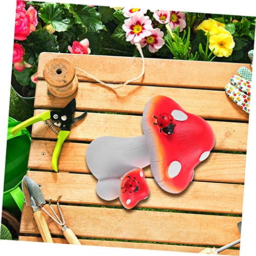 Happyyami Mushroom Figurine Lawn Ornament Large Red Mushroom Statue for Garden Decoration Outdoor Decor Fairy for Birthdays and Holidays