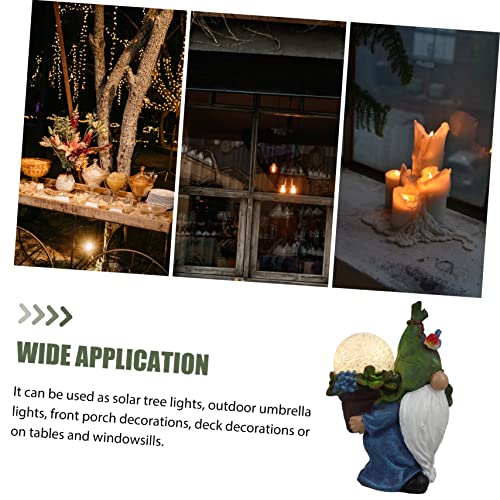 Happyyami Solar Garden Lights Resin Gnome Decor Outdoor Landscape Gnome Fairy Garden Accessories for Driveways Lawns