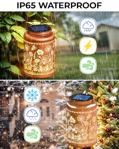 Solar Outdoor Hanging Lantern, Decorative Garden Light (gnome, 1)