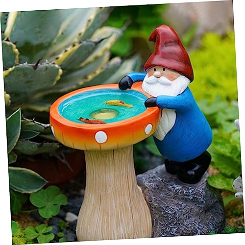 Happyyami Garden Gnome Solar Light Statue Charming Outdoor Decor for Garden Lawn and Patio Resin Gnome Figurine Led Light for Glow at Night