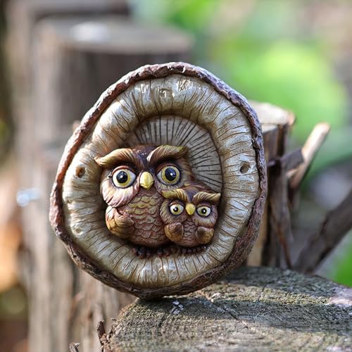 Storage Bag Outdoor Tree Faces Hanging Gnomes Decors For Yard And Garden Resin With Miniature Landscape Ornaments Owl Hanging Ornaments