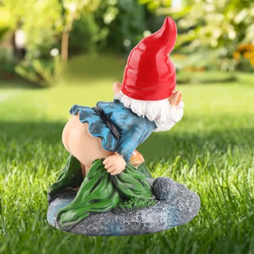 Ldafava Dwarf Resin Ornaments Cute Decorative Gnome Statue Durable Yard Decor for Home Garden Outdoor Resin Material 10x10.5x14cm