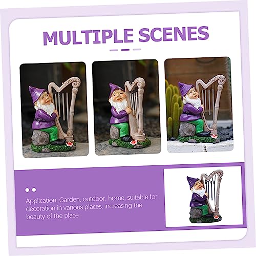 Happyyami Gnome Garden Decor Statue Solar Gnomes for Outdoor Unique Ornament for Yard