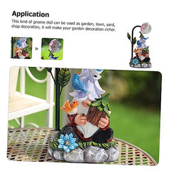 Toyvian Garden Gnome Figurine Solar Powered Resin Night Light Decorative Gnome Statue for Outdoor Lawn Garden and Desktop Decor Charming Glowing
