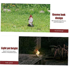 Happyyami 1pc Delicate Solar Gnome Light Charming Gnome Figurine for Garden Solar-powered Outdoor Illumination Create Romantic Atmosphere Your