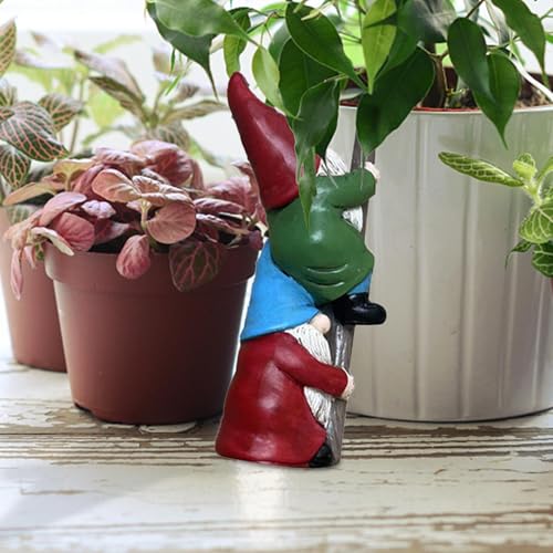 Resin Garden Gnomes, Dwarf Sculpture Statues, Resin Figurine, Cartoon Dwarf Garden Statues, Stair Climbing Dwarf, Cartoon Garden Gnomes for Patio Fence Garden Outdoor