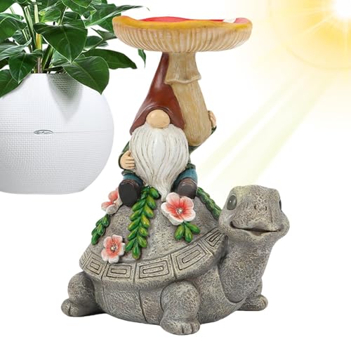 Garden Turtle Sculpture, Outdoor Lawn Ornament, Solar Turtle Decor, Solar Resin Figurine, Decorative Garden Light, Solar Turtle Feeder, Solar Powered Gnome, Outdoor Yard Decor, Turtle Statue Feeder, S
