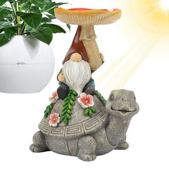 Garden Turtle Sculpture, Outdoor Lawn Ornament, Solar Turtle Decor, Solar Resin Figurine, Decorative Garden Light, Solar Turtle Feeder, Solar Powered Gnome, Outdoor Yard Decor, Turtle Statue Feeder, S