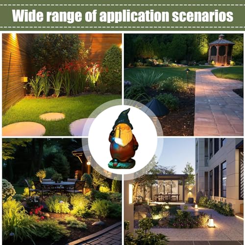Solar Garden Gnome Statue, Weather-Resistant Lawn Gnome with LED Light, Whimsical Outdoor Decoration for Patio, Yard, Holiday Displays, Tabletop Centerpiece, 12.5x10x19cm