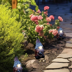 Solar-Powered Gnome Statues, Funny Garden Gnome, Resin Craft Gnome Figurines, Garden Solar Light Gnome, Outdoor Solar Gnome, Whimsical Lawn Ornaments 7.48x3.54x3.54 inches for House and Farmhouse