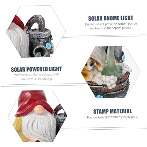 Happyyami 1pc Solar Gnome Light Garden Gnome Ornament Lamp Dog Themed Outdoor Decor for Lawn and Backyard Unique Design for Home Decoration