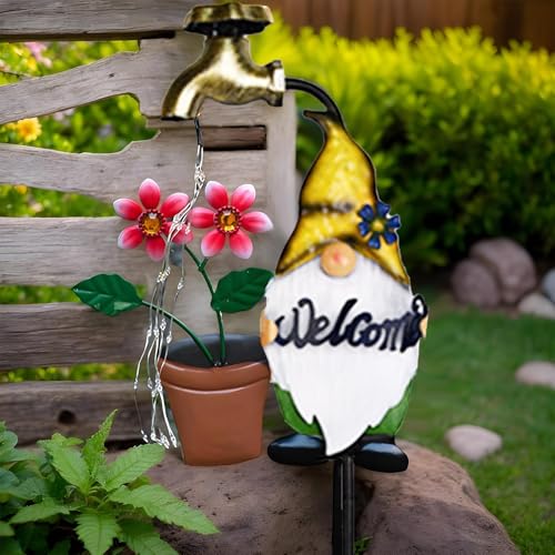 Solar Light Stakes, Gnome Garden Lights, Led Landscape Lighting, Waterproof Solar Garden Decor, Cartoon Gnome Solar Garden Stakes Waterproof Led Landscape Lighting for Festive Outdoor Decoration