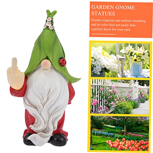 Happyyami Solar Garden Ornaments Garden Gnome Statue Solar Path Lights Outdoor Decor