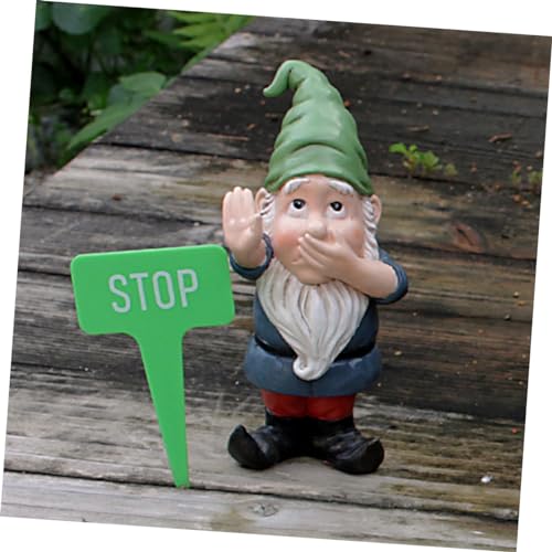 Happyyami 1set Gnome Statue Decoration Garden Gnome Figurine Hat Outdoor Lawn Ornament for Christmas Daily Decor for Tiered Tray Tabletop Patio Garden