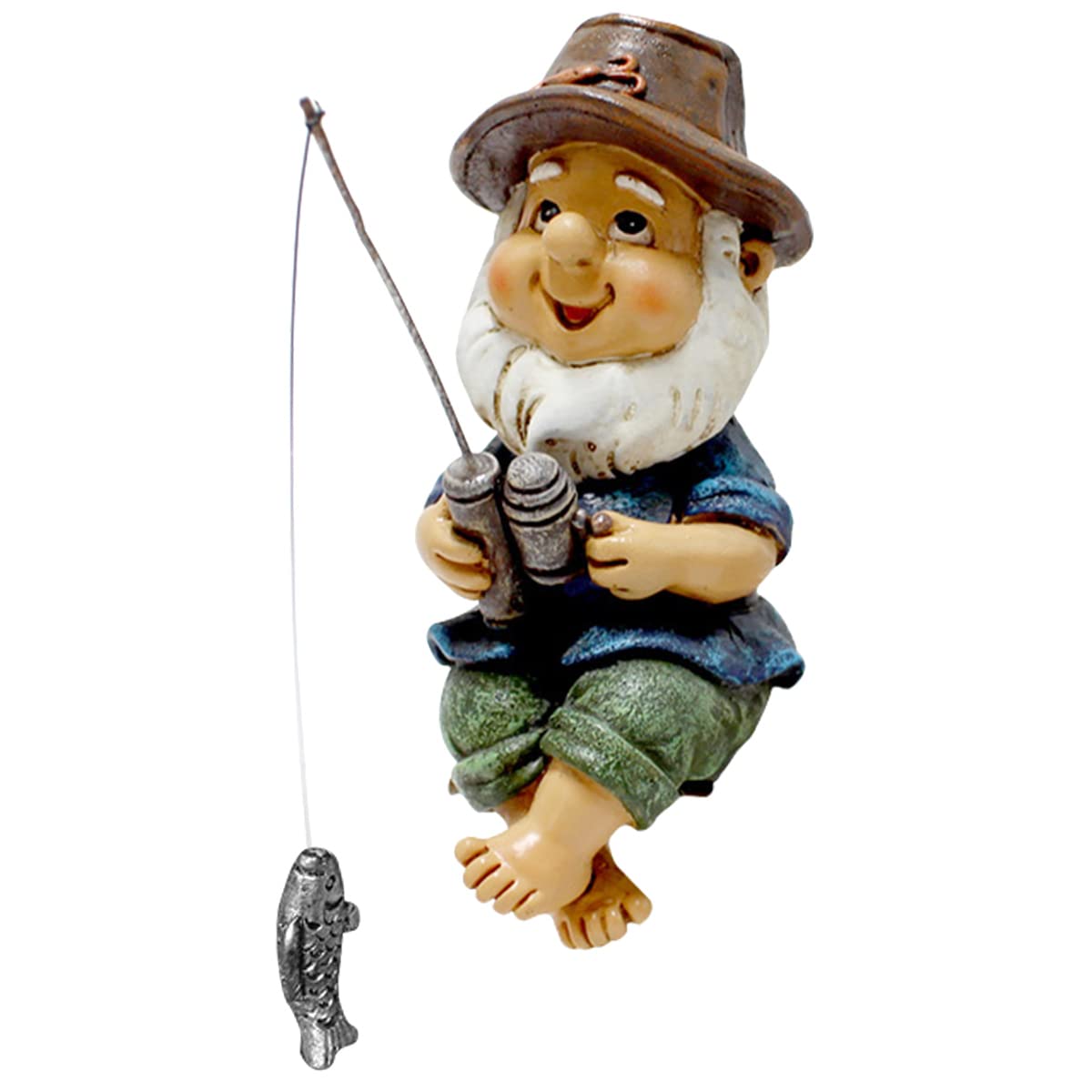 Caffney Fishing Gnome Garden Gnome Statue Naughty Gnome Garden Figurine Dwarf Sculpture Resin Ornament for Lawn Yard Balcony Porch Patio Home Indoor Outdoor Decorations