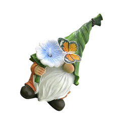 Toyvian Garden Gnome Sculpture with Solar Light Durable Resin Patio Decor for Outdoor Spaces Weather Resistant Lawn Ornament Present for Christmas Birthdays and Housewarming