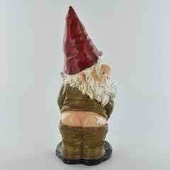 Gnome- Having a Widdle Fantasy Figure Home Decor Garden Ornament Joke Present Novelty Gift Comical H18.5cm