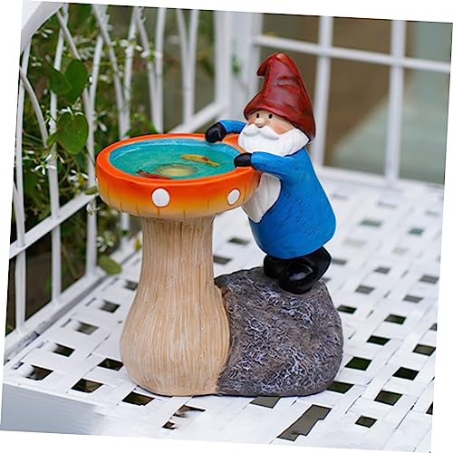 Happyyami Garden Gnome Solar Light Statue Charming Outdoor Decor for Garden Lawn and Patio Resin Gnome Figurine Led Light for Glow at Night