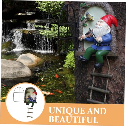 Happyyami Resin Garden Gnome Figurine Cute Gnome Decoration for Garden Lawn and Home Decor for Outdoor and Indoor Use