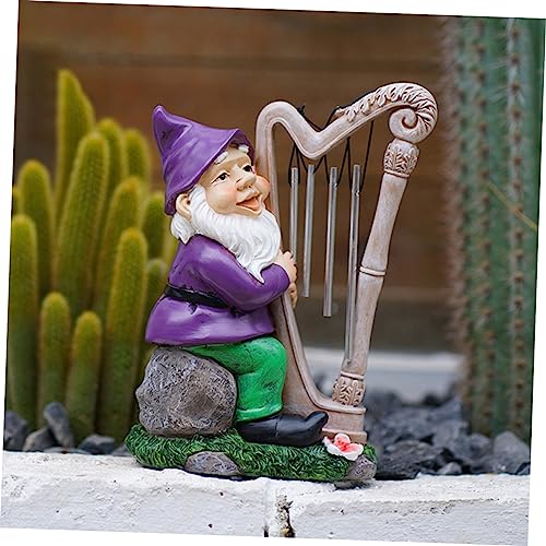 Happyyami Gnome Garden Decor Statue Solar Gnomes for Outdoor Unique Ornament for Yard