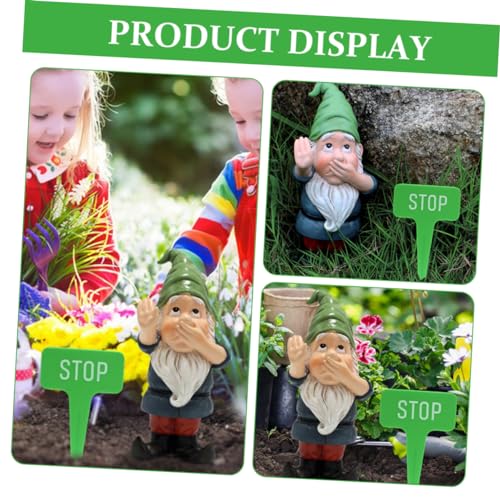 Happyyami 1set Gnome Statue Decoration Garden Gnome Figurine Hat Outdoor Lawn Ornament for Christmas Daily Decor for Tiered Tray Tabletop Patio Garden