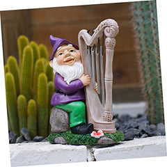 Happyyami Gnome Garden Decor Statue Solar Gnomes for Outdoor Unique Ornament for Yard