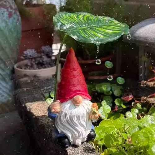 Gnome Garden Decor - Funny Garden Gnomes Outdoor - 6.5inch Resin Figurines Ornaments for Landscaping Pond Front Patio Beach Indoor Outside Porch Christmas Pool Flowerbed
