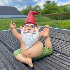 synxzen Funny Yoga Garden Gnome - 17 cm Garden Gnome Decoration, Meditation Gnome Figure for Indoor and Outdoor Use, Unique Gift for Women, Men, Garden Lovers & Yoga Enthusiasts