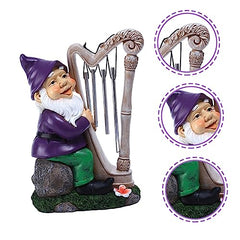Happyyami Gnome Garden Decor Statue Solar Gnomes for Outdoor Unique Ornament for Yard