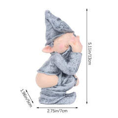 MOOCOCO Naughty Funny Outdoor Pooping Gnome Statue,Garden Figures Figurines, Dwarf Decoration Garden Sculptures and Statues, Miniature Mold for Courtyard Lawn Yard-Grey