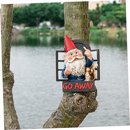 Happyyami 1 Pc Garden Gnomes Ornaments Outdoor Solar Garden Ornaments Resin Statue Decoration Lawn Decoration