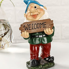 Funny Garden Gnome Statue, Garden Gnome Ornaments Outdoor, Resin Crafts Cartoon Dwarf Statue for Yard Lawn Decoration Gift