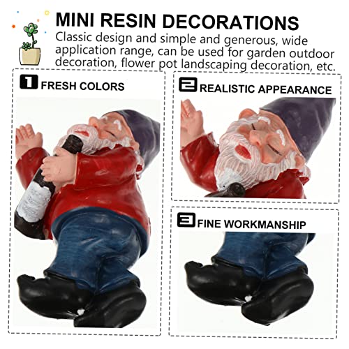 Cabilock 3pcs Dwarf Shaped Garden Gnome Statue Creative Resin Outdoor Adornment Funny Lawn Decoration for Garden and Landscape and Safe Ornament