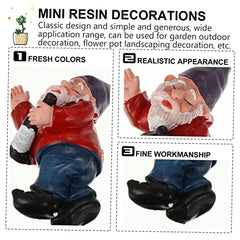 Cabilock 3pcs Dwarf Shaped Garden Gnome Statue Creative Resin Outdoor Adornment Funny Lawn Decoration for Garden and Landscape and Safe Ornament