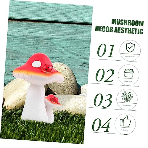 Happyyami Mushroom Figurine Lawn Ornament Large Red Mushroom Statue for Garden Decoration Outdoor Decor Fairy for Birthdays and Holidays