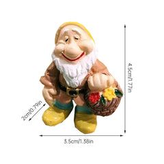 14PCS Garden Gnome Fairy Garden Gnome Statue Mini Dwarf Elf Resin Sculpture Potted Micro Landscape