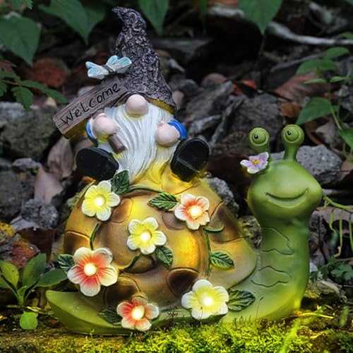 Solar Gnome Garden Statues, Solar-Powered Gnome Garden Lights, Whimsical Gnome Solar Statues, Outdoor Solar Gnome Figurines, LED Solar Gnome Garden Decorations, Solar Garden Gnome Lights, Decorative S