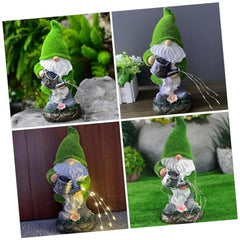 Ciieeo Solar Lawn Gnome Lamp Compact Gnome Statue for Garden Decor Energy Saving Solar Powered Light for Outdoor Use for Flower Beds Patios Present for Friends