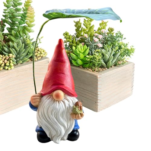 Gnome Garden Decor - Funny Garden Gnomes Outdoor - 6.5inch Resin Figurines Ornaments for Landscaping Pond Front Patio Beach Indoor Outside Porch Christmas Pool Flowerbed