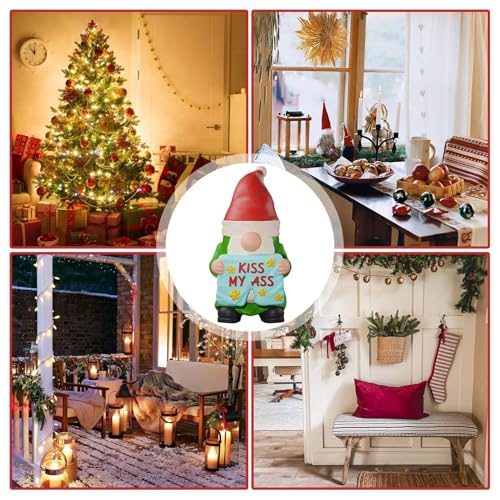 Gnomes Garden Decor, Cute Garden Decorations, 3.5 Inch Gnomes, Holiday Garden Gnomes, Festive Outdoor Decor, Charming Garden Gnomes for Enhancing Christmas Decorations